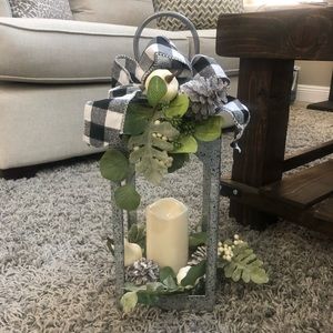 Fall Harvest Lantern with Pumpkin Decor